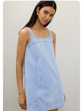 Madewell Light Wash Denim Sleeveless Mini Dress